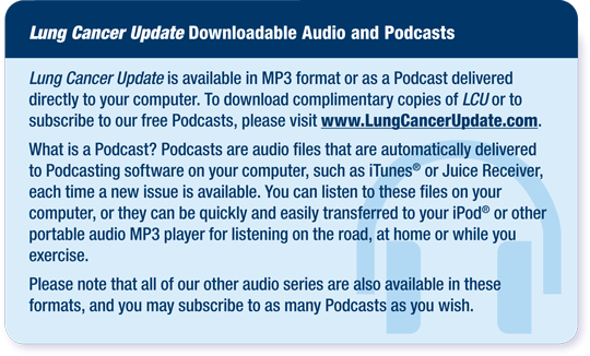 Lung Cancer Update Downloadable Audio and Podcasts